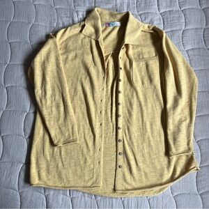 Free People Beach Yellow Button-Up Cardigan Jacket